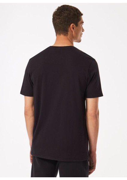 Bisiklet Yaka Baskılı Siyah Erkek T-Shirt FOA402167 O Bark 2.0 modelleri