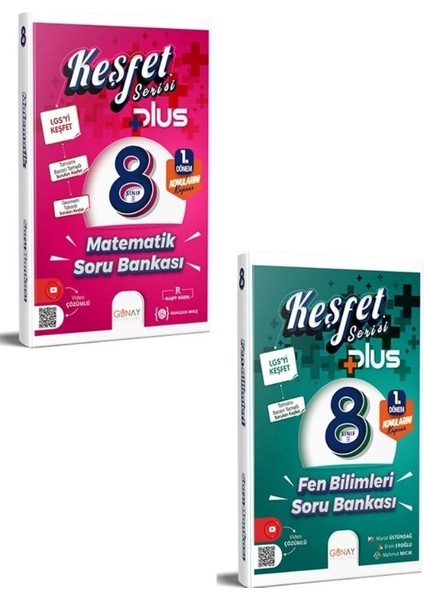 Keşfet Plus 8. Sınıf 1. Dönem Matematik, Fen Bilimleri Soru Bankası Seti