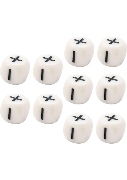 10X Sembol Zar Reçine Ekipmanı Yaratıcı Hediye Öğretme Aracı Matematik Sayımı Beyaz (Yurt Dışından)