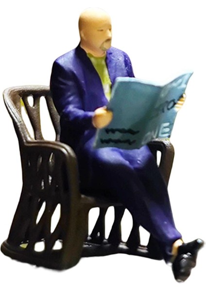 1:64 Ölçek Küçük Insanlar Diorama Manzarası S Gösterge Kum Masası Dekor Aksesuar Tren Adamı Kitap ile (Yurt Dışından)