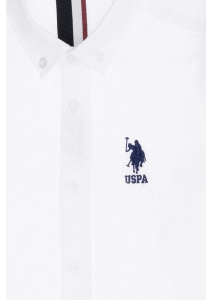 U.S. Polo Assn. Erkek Çocuk Beyaz Desenli Gömlek 50270356-VR013