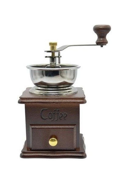 Manuel Vintage Bronz Kahve Değirmeni Ev Retro Ahşap Kahve Değirmeni ile Porselen Hareketi Fasulye Değirmeni Blender | Kahve Değirmeni | Kahve Öğütücü Öğütücü Kahve (Yurt Dışından)