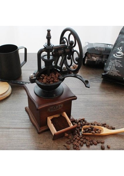 Klasik Ahşap Manuel Kahve Öğütücü El Dökme Demir Retro El Yapımı Kahve Çekirdekleri Spice Mini Burr Değirmen Öğütücüler Mutfak Aracı | Manuel Kahve Öğütücüler (Yurt Dışından)