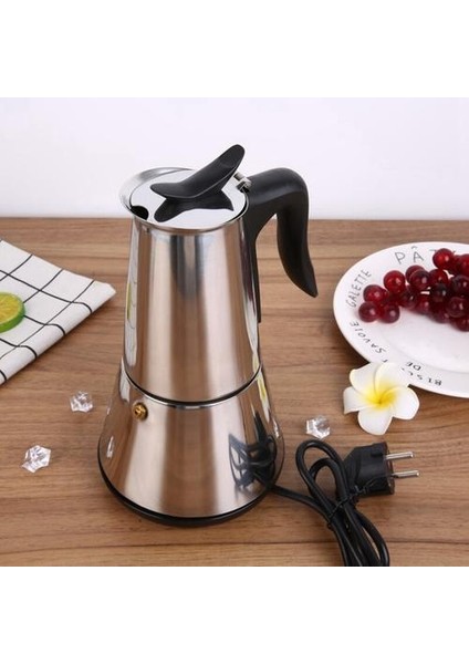 Elektrikli Soba Espresso Maker Moka Pot 6 Bardak Percolator Cezve Elektrikli Paslanmaz Çelik Klasik Cafe Maker Ab Tak | Kahve Tencereler (Yurt Dışından)
