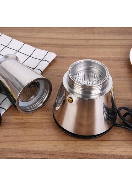 Elektrikli Soba Espresso Maker Moka Pot 6 Bardak Percolator Cezve Elektrikli Paslanmaz Çelik Klasik Cafe Maker Ab Tak | Kahve Tencereler (Yurt Dışından)