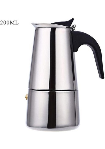 200 ml Italyan Kahve Makinesi Makinesi Moka Pot Paslanmaz Çelik Espresso Taşınabilir Latte Coffeeware Stopetop Cafe Aksesuarları | Kahve Tencereler (Yurt Dışından) fırsatları