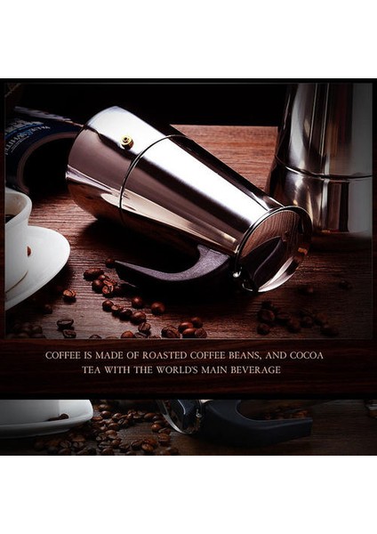 300ML Moka Cezve Espresso Latte Percolator Soba Kahve Makinesi Espresso Pot Italyan Kahve Makinesi Paslanmaz Çelik | Kahve Kapları (Yurt Dışından)