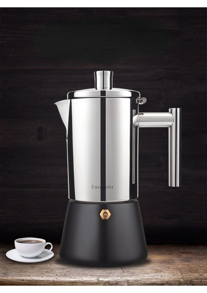 Moka Pot Espresso Ev Cezve Indüksiyon Ocak Isıtma Kahve Makinesi High End Paslanmaz Çelik Ürünler | Kahve Kapları (Yurt Dışından)