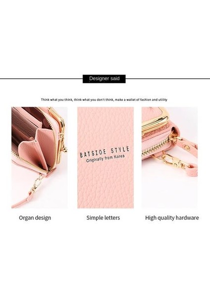 Bayanlar Dikey Cüzdan, Büyük Kapasiteli Orta Uzunlukta Fermuarlı Crossbody Çanta (Yurt Dışından)