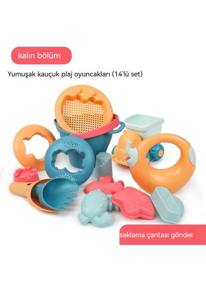 Çocuk Plaj Oyuncak Seti Bebek Su ve Kum Araçları ile Oynarken Yumuşak Kauçuk Kazma Kum Küreği Kum Saati Oyuncak Araba (Yurt Dışından)
