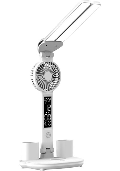 Fan 3 Seviyeleri Olan LED Masa Lambası Parlaklık Masası Işık Masa Lamba Telefon Stand Fiş (Yurt Dışından)