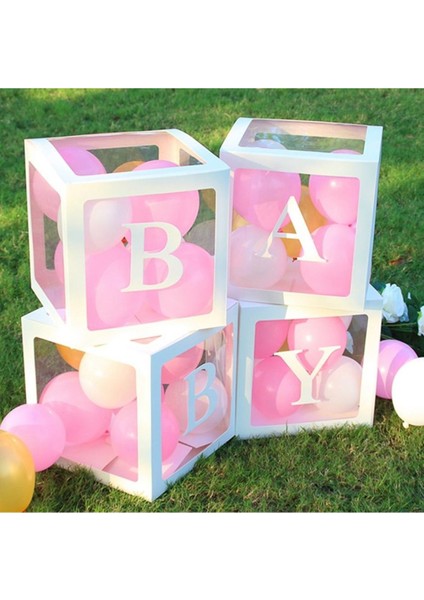 Beyaz Şeffaf Balon Kutusu Baby Yazılı 25X25 cm modelleri