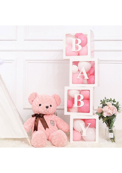 Beyaz Şeffaf Balon Kutusu Baby Yazılı 25X25 cm fırsatları