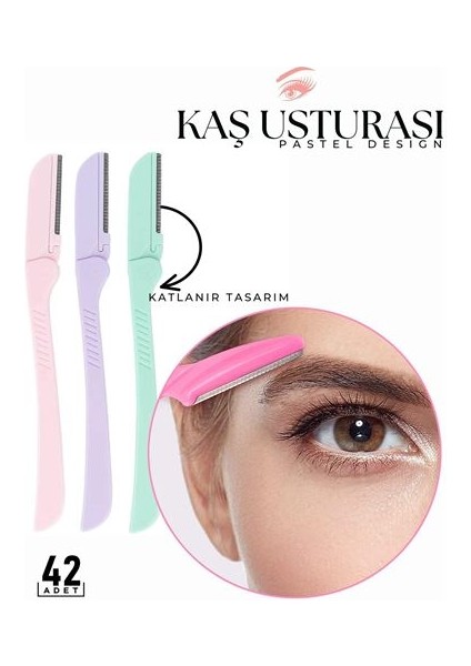 36+6 Adet Katlanabilir Kaş Usturası Pastel Design 718323