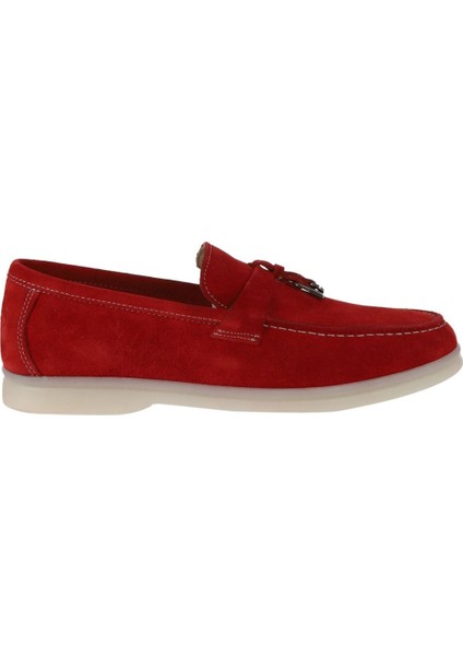 Bueno Shoes Kırmızı Süet Kadın Loafer 05WS101