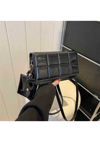 Mizaç Basit Moda Yüksek Işık Lazer Küçük Kare Çanta (Yurt Dışından) modelleri