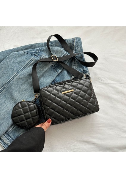 Eşkenar Dörtgen Nakış Ipliği Bayan Küçük Çanta Yumuşak Yan Omuz Messenger Çanta (Yurt Dışından)