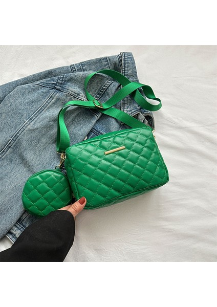 Eşkenar Dörtgen Nakış Ipliği Bayan Küçük Çanta Yumuşak Yan Omuz Messenger Çanta (Yurt Dışından)