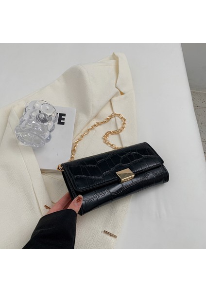 Retro Düz Renk Trendy Zincir Peri Çantası (Yurt Dışından)