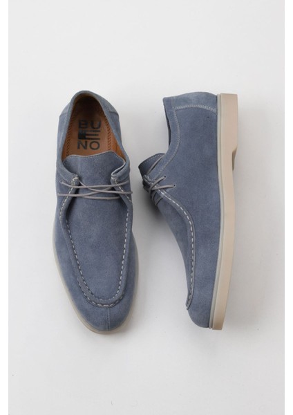 Gri Mavi Süet Erkek Loafer 10M00673