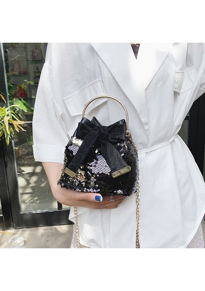 Mini Zincir Kova Çantası Trendy Omuz Messenger Çanta (Yurt Dışından)