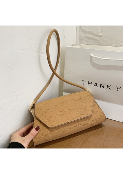 Retro Buzlu Taş Desenli Baget Koltukaltı Çantası Kadın Kullanışlı Omuz Çantası (Yurt Dışından)