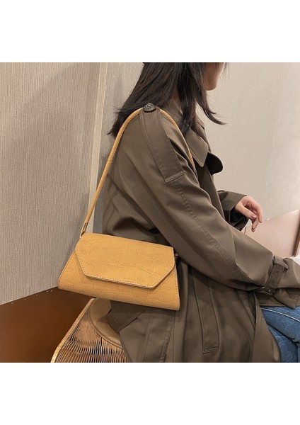 Retro Buzlu Taş Desenli Baget Koltukaltı Çantası Kadın Kullanışlı Omuz Çantası (Yurt Dışından) fiyatları