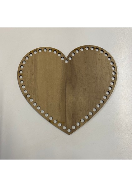 Ahşap Sepet Tepsi Tabanı (Kalp) 20CM Açık Meşe Çift Yüz 3mm Mdf
