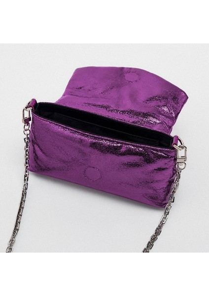 Kadınların Çantası 2023 Bahar ve Yaz Yeni Avrupa ve Amerikan Modası Metal Mini Omuz Gönderici Küçük Kare Çantası (Yurt Dışından) fırsatları