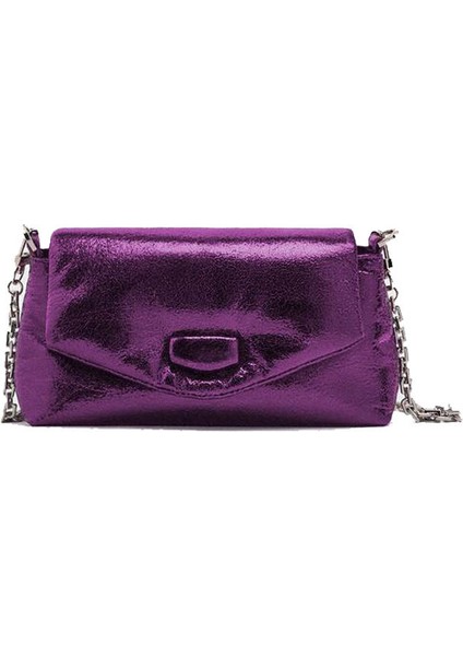 Kadınların Çantası 2023 Bahar ve Yaz Yeni Avrupa ve Amerikan Modası Metal Mini Omuz Gönderici Küçük Kare Çantası (Yurt Dışından) indirimleri