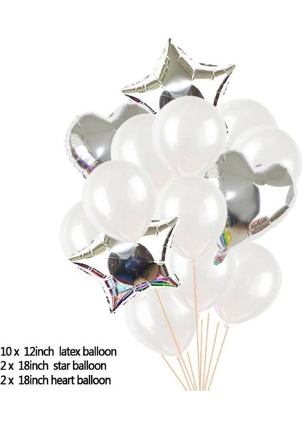 Beyaz Lateks ve Folyo Balon Seti