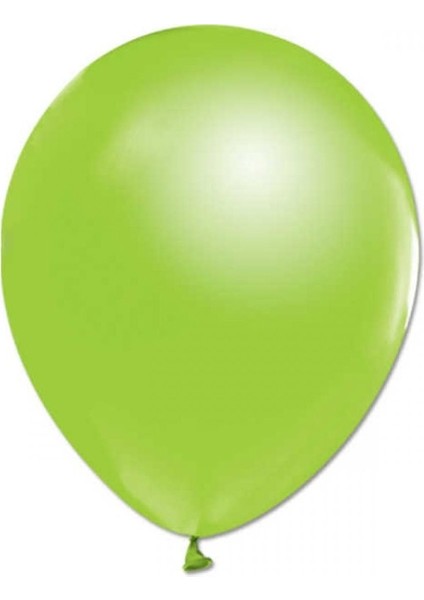 100 Lü Metalik Açık Yeşil Balon 12 Inç