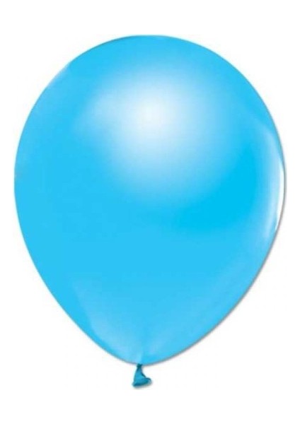 100 Lü Metalik Açık Mavi Balon 12 Inç