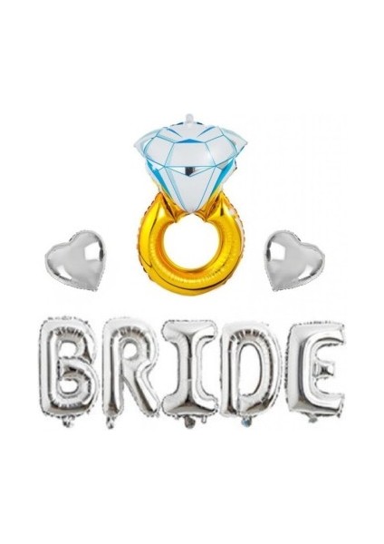 Brıde Gümüş Folyo Balon Seti