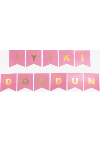 Pembe Üzeri Gold Balık Sırtı Banner