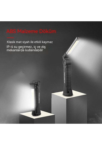 Go Biz El Feneri Seti, Çok Fonksiyonlu Cob Çalışma Işığı, Katlanır Şarj Mıknatısı El Feneri, Onarım LED Onarım Işığı Açık Çadır Işığı, USB Şarj Kamp Işığı Reflektör (Yurt Dışından)