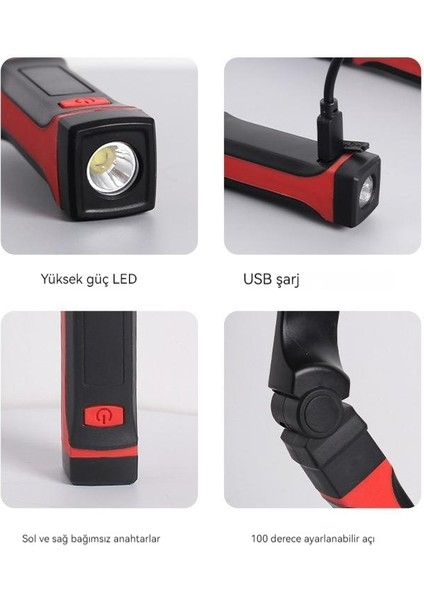 Go Biz Güçlü Çok Amaçlı El Feneri Kamp Işığı Reflektör, USB Şarj Işığı, Okuma Öğrenme Işığı, LED Askı Işığı (Yurt Dışından)