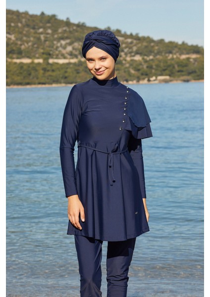 Arıcı Store Adesa 4247 Likralı Koyu Lacivert Model Tesettür Mayo