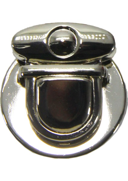 Yaylı Basmalı Çanta Kilidi 4 cm Gümüş