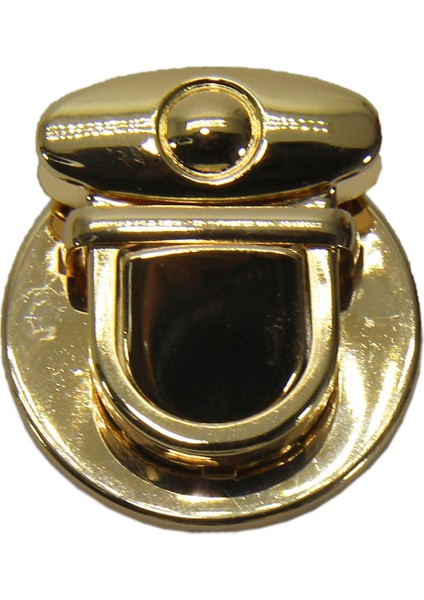 Yaylı Basmalı Çanta Kilidi 4 cm Light Gold