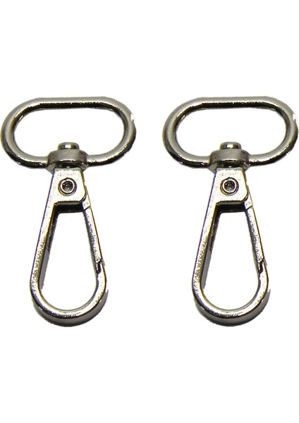 Kanca 2,5 cm Çanta Aksesuarı (2 Adet) Gümüş