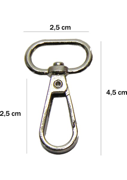 Kanca 2,5 cm Çanta Aksesuarı (2 Adet) Gümüş fiyatları