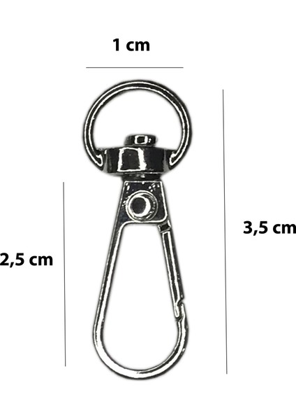 Kanca 1 cm Çanta Aksesuarı (6 Adet) Gümüş fiyatları