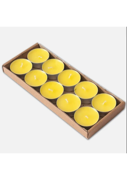 Anadolu Saray 10 Adet Tealight Citronella Mum Limon Kokulu Sinek Kovan Mum Anti Sinek Aromaterapi Mum Sinek Savar