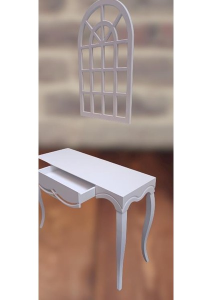 Dresuar Cnc Çökertme Model Ahşap Mdf Beyaz Lake Tabla Kayın Avangart Ayak El Yapımı