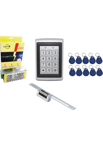 Lr-Dph2 Dış Ortam Kartlı & Şifreli Kapı Otomatiği – Kilidi ve Lorex LR-ES12SC Elektrikli Kilit Karşılığı Lorex LR-GUCSW10 12V 10A Switch Mode Smps Güvenlik Kamera Adaptörü