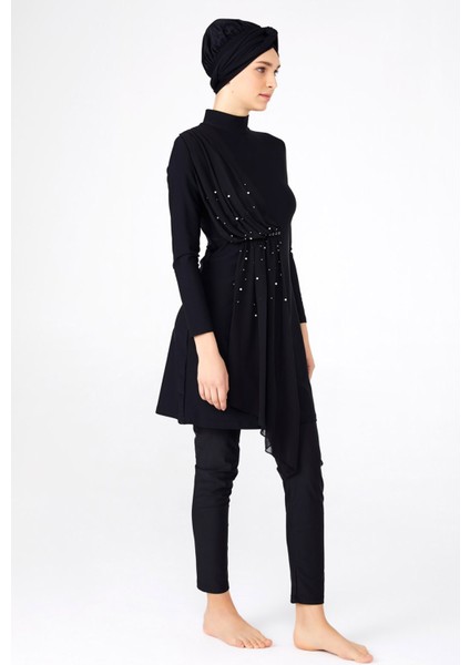 Arıcı Store Adesa 4248 Şifon Parçalı Likralı Siyah Model Tesettür Mayo fırsatları