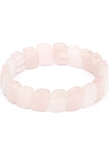 Pembe Kuvars Doğal Taş Rolex Kadın Bileklik