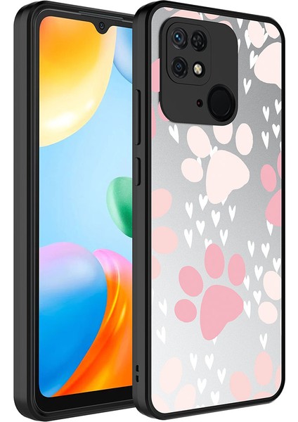 - Xiaomi Redmi 10C - Kılıf Aynalı Desenli Kamera Korumalı Parlak Mirror Kapak - Pati - T26798