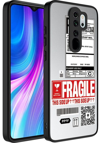 - Xiaomi Redmi Note 8 Pro - Kılıf Aynalı Desenli Kamera Korumalı Parlak Mirror Kapak - Fragile